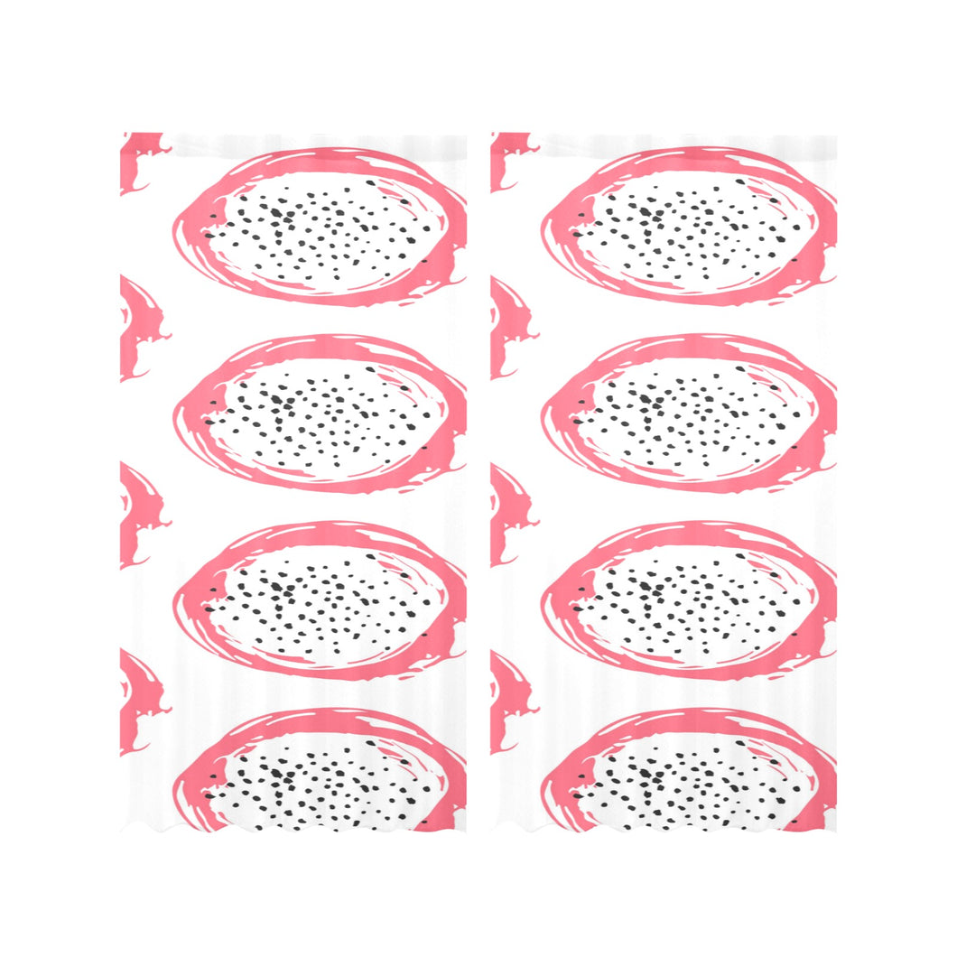 Hand drawn dragon fruit Gauze Curtain