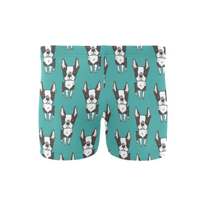 Hand drawn boston terrier dog pattern Men's Swimming Trunks
