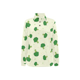 Broccoli pattern Women's Long Sleeve Polo Shirt