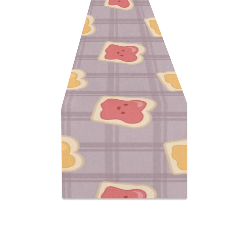 Bread Toast Pattern Print Design 05 Table Runner