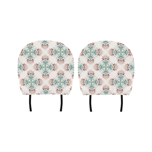 Square floral indian flower pattern Car Headrest Cover