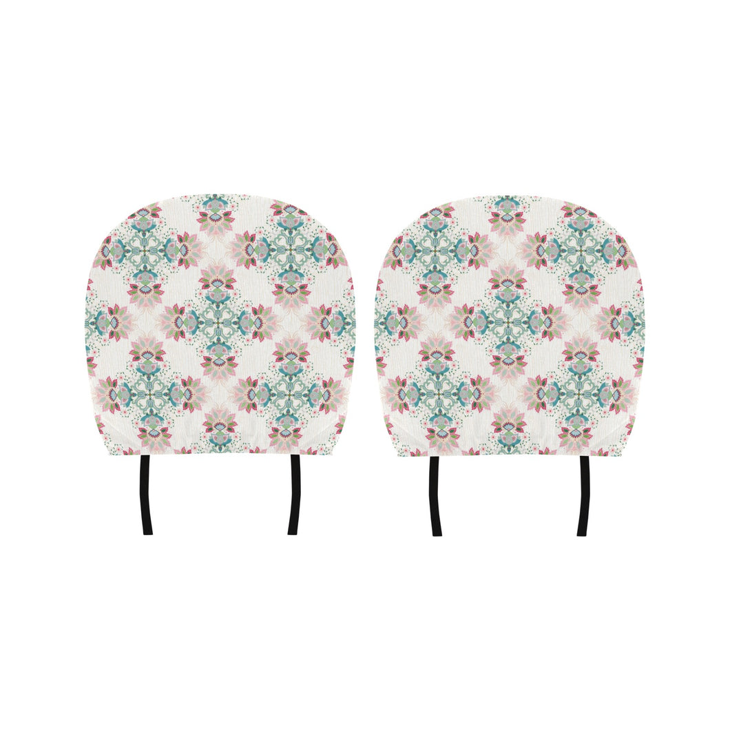 Square floral indian flower pattern Car Headrest Cover