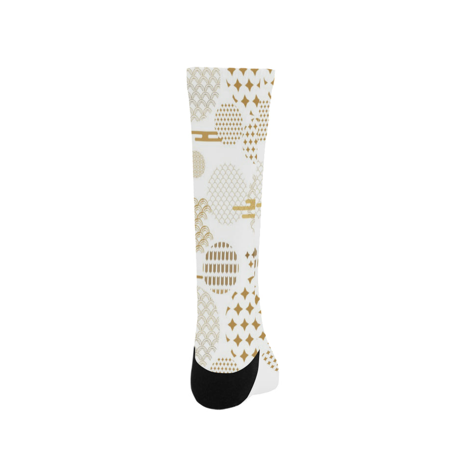 Beautiful gold japanese pattern Crew Socks