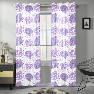 Hedgehog Pattern Print Design 05 Gauze Curtain