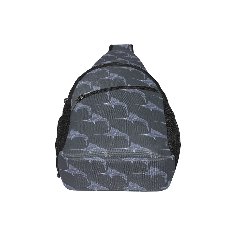 Swordfish Pattern Print Design 03 All Over Print Chest Bag