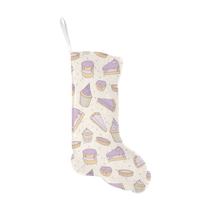 Cakes pies tarts muffins and eclairs purple bluebe Christmas Stocking