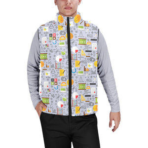 Math Pattern Print Design 04 Men's Padded Vest