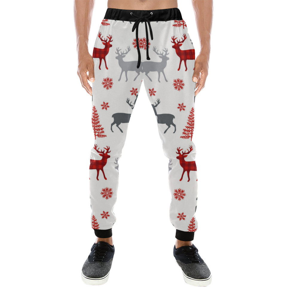 Deer tree snowflakes chrismas pattern Unisex Casual Sweatpants