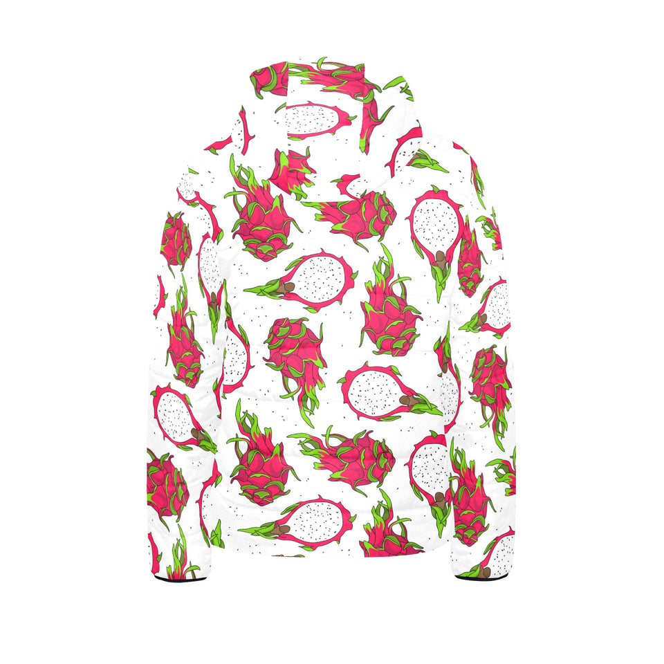 dragon fruits white background Kids' Boys' Girls' Padded Hooded Jacket