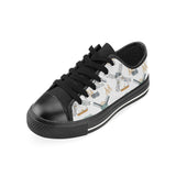 windmill pattern Men's Low Top Canvas Shoes Black