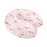Poodle dog pink color theme U-Shaped Travel Neck Pillow