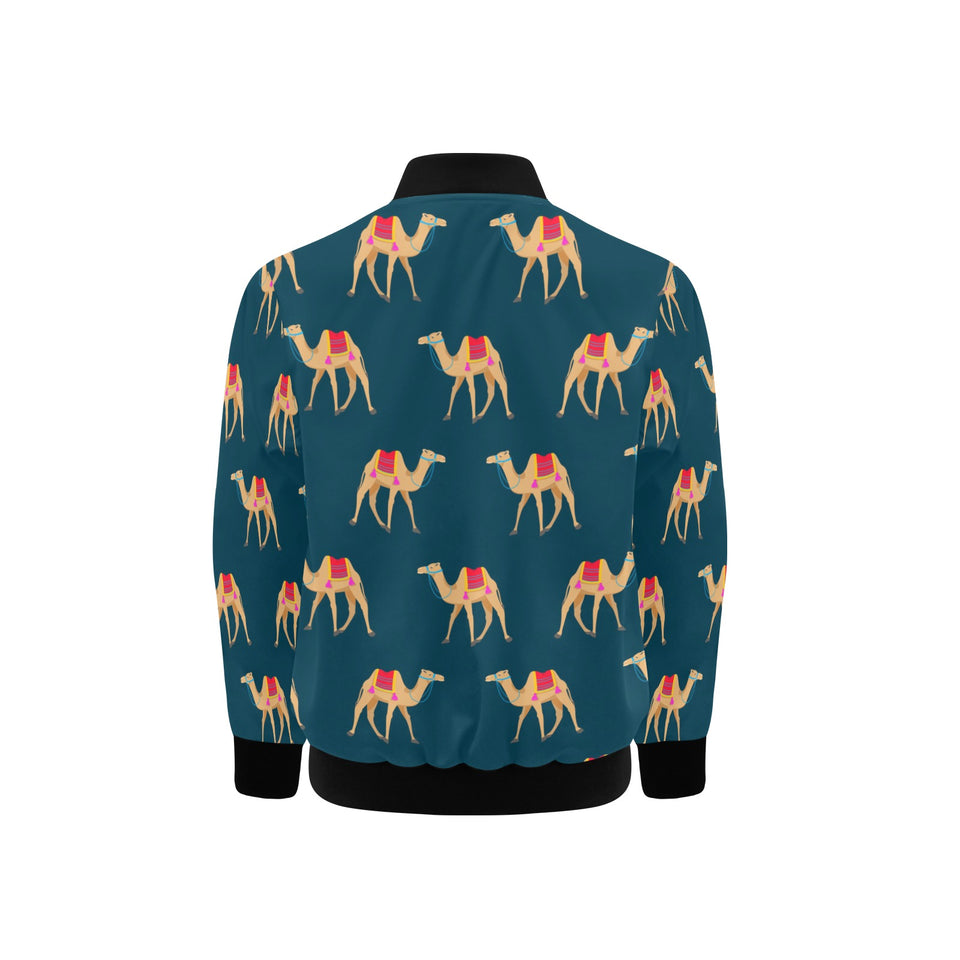 Camel pattern blue blackground Kids' Boys' Girls' Bomber Jacket