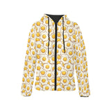 Fried Eggs Pattern Print Design 02 Women's Padded Hooded Jacket