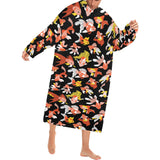 Goldfish Pattern Print Design 03 Blanket Robe with Sleeves