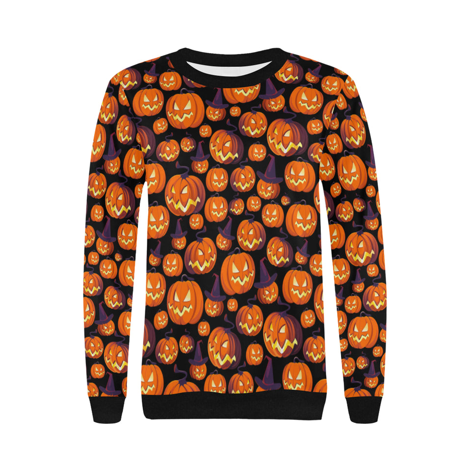 Halloween Pumpkin pattern Women's Crew Neck Sweatshirt