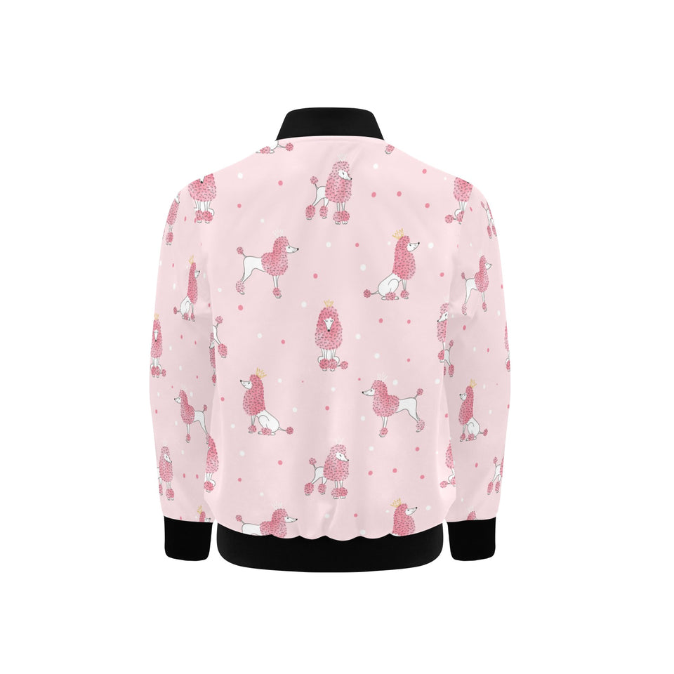 Poodle dog pink color theme Kids' Boys' Girls' Bomber Jacket