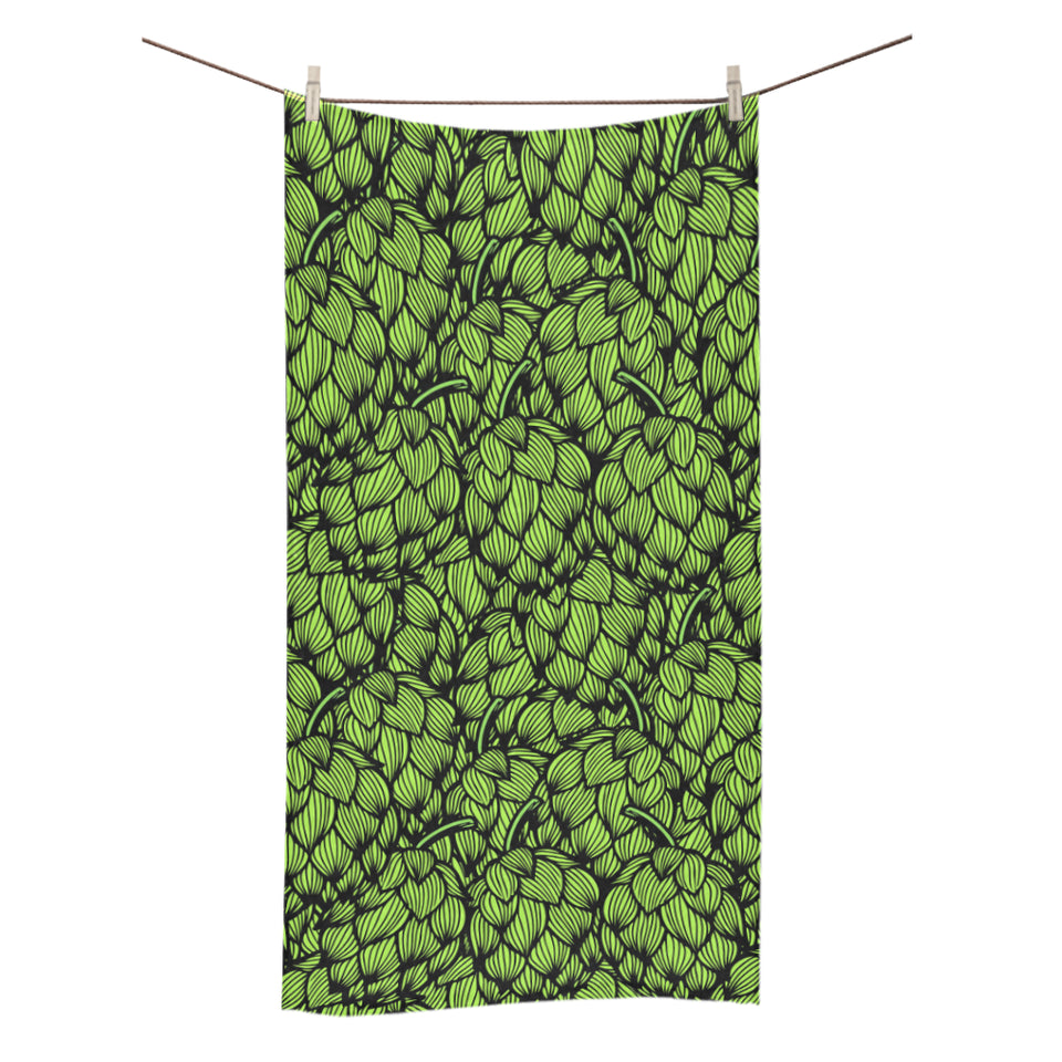 Green hop pattern Bath Towel