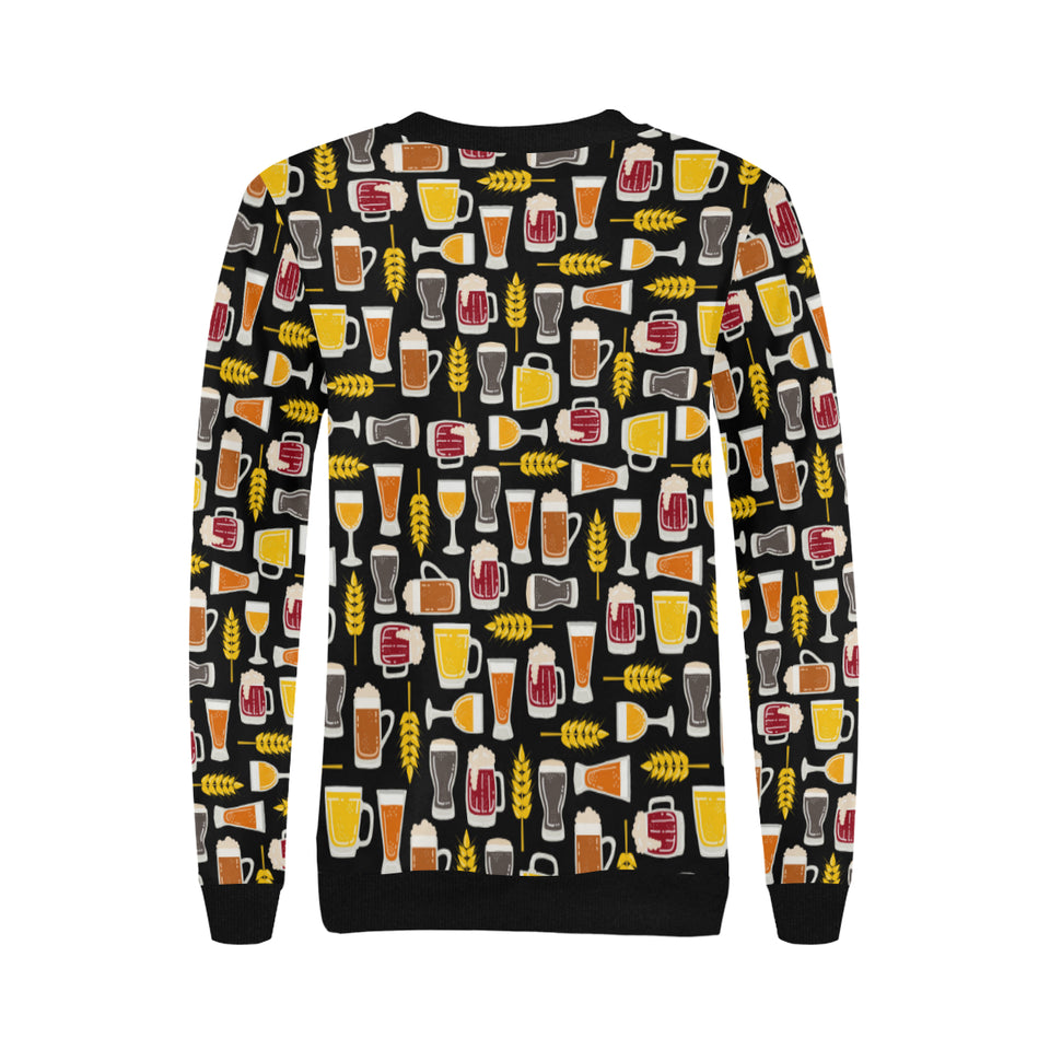 Beer type pattern Women's Crew Neck Sweatshirt