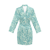 Classic Hand drawn Grape pattern Women's Long Sleeve Belted Night Robe