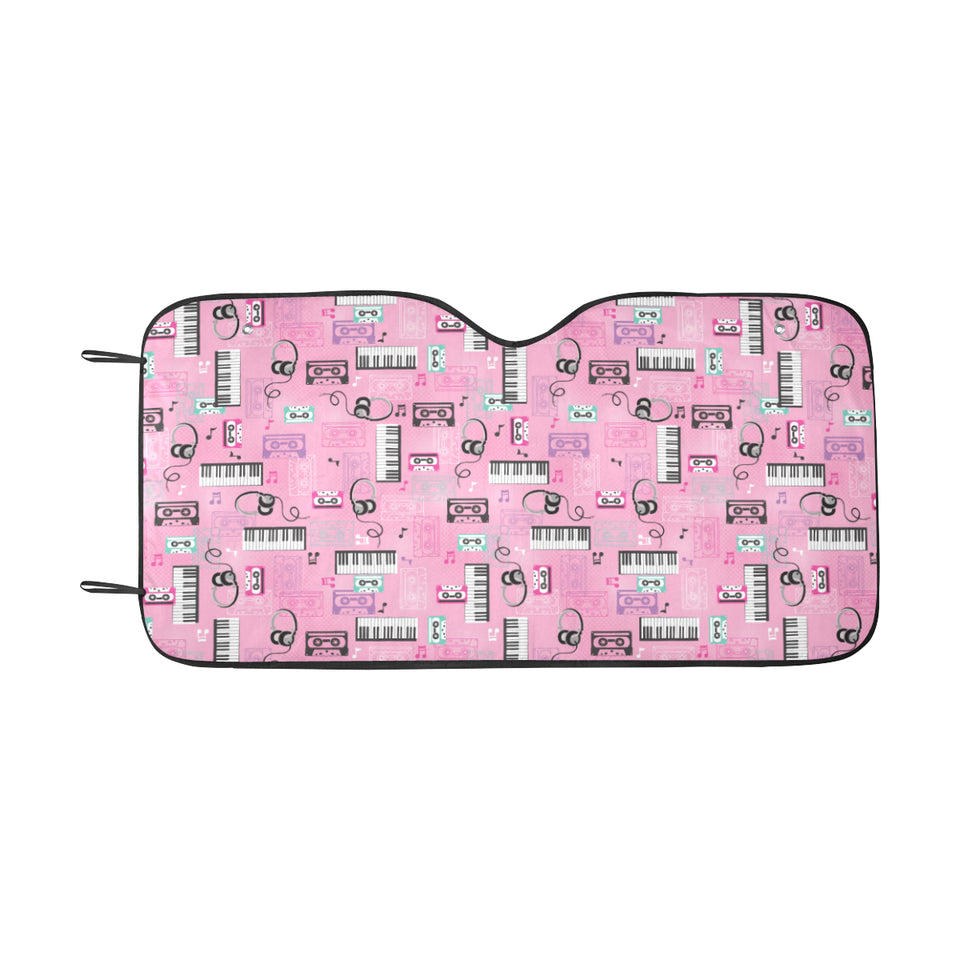 Piano Pattern Print Design 01 Car Sun Shade
