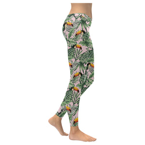 Toucan tropical green jungle palm pattern Women's Legging Fulfilled In US