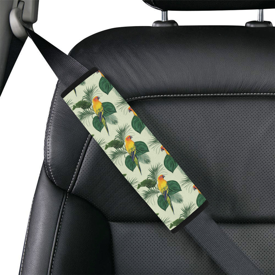 Beautiful parrot palm leaves pattern Car Seat Belt Cover