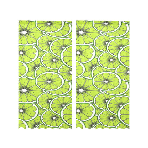 Slices of Lime design pattern Gauze Curtain