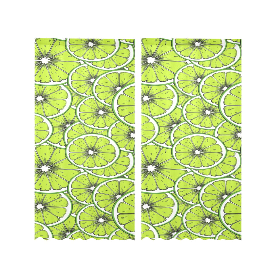 Slices of Lime design pattern Gauze Curtain