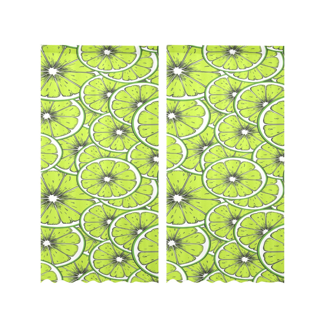 Slices of Lime design pattern Gauze Curtain