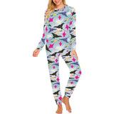 Stingray Pattern Print Design 01 Women's All Over Print Pajama Set
