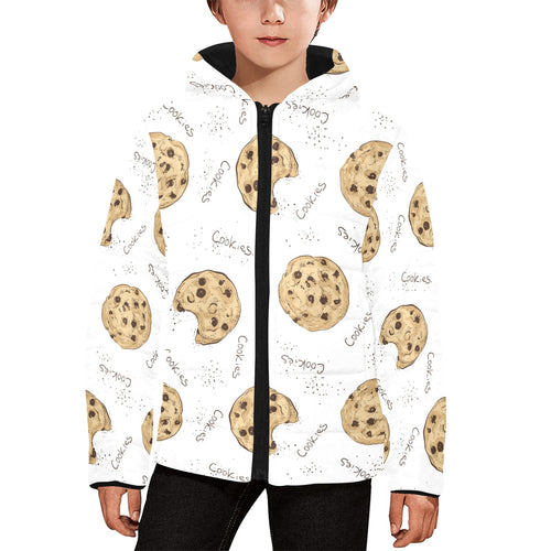 Sketch style cookie pattern Kids' Boys' Girls' Padded Hooded Jacket