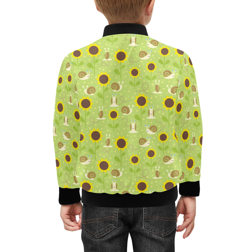 Snail Pattern Print Design 01 Kids' Boys' Girls' Bomber Jacket