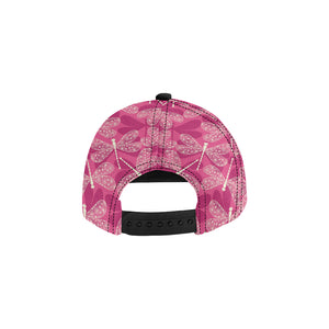 Beautiful dragonfly pink background All Over Print Snapback Cap