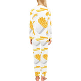 French fries white paper box pattern Women's All Over Print Pajama Set