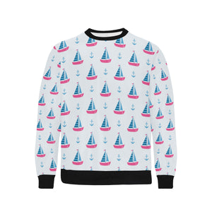 Sailboat anchor pattern Men's Crew Neck Sweatshirt