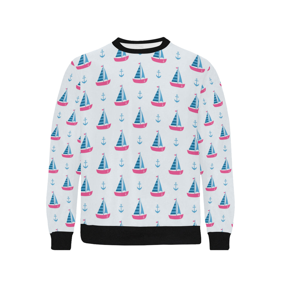 Sailboat anchor pattern Men's Crew Neck Sweatshirt