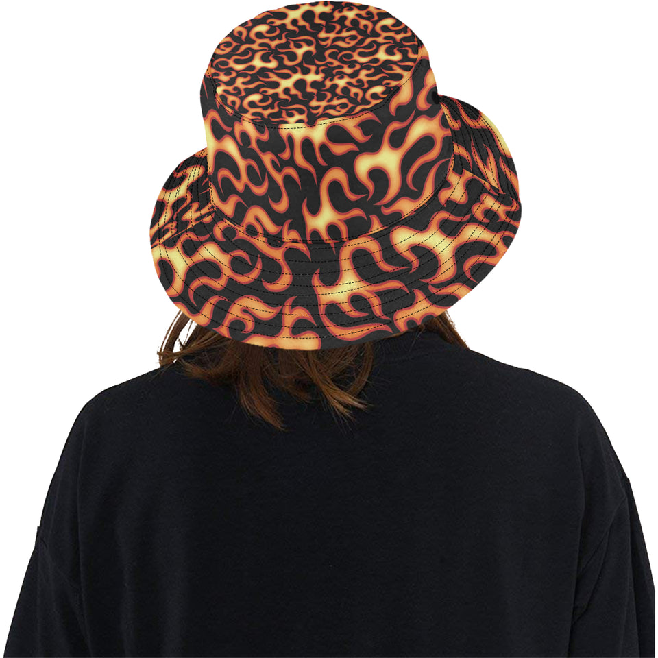 Fire flame dark pattern Unisex Bucket Hat