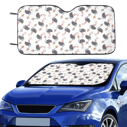 Ostrich Pattern Print Design 02 Car Sun Shade