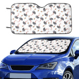 Ostrich Pattern Print Design 02 Car Sun Shade