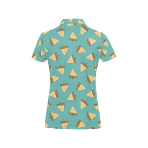 Sandwich Pattern Print Design 03 Women's All Over Print Polo Shirt