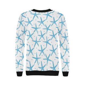 Watercolor starfish pattern Women's Crew Neck Sweatshirt