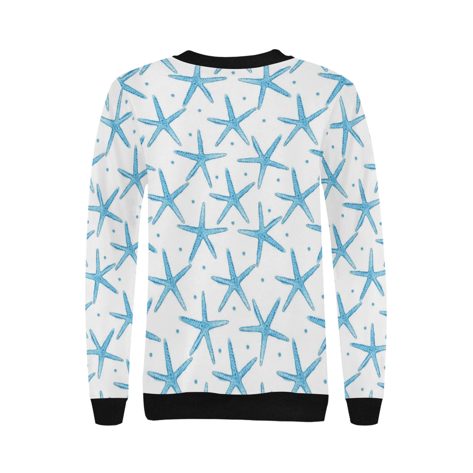 Watercolor starfish pattern Women's Crew Neck Sweatshirt