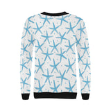 Watercolor starfish pattern Women's Crew Neck Sweatshirt