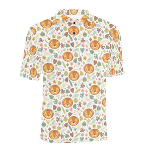 Lion Pattern Print Design 04 Men's All Over Print Polo Shirt