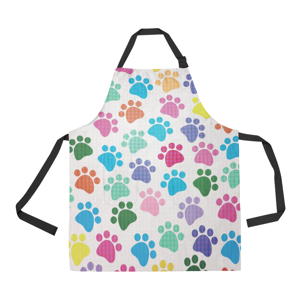 Dog Paws Pattern Print Design 01 All Over Print Adjustable Apron