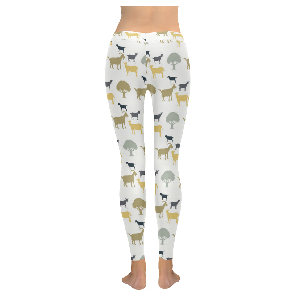 Silhouettes of goat and tree pattern Women's Legging Fulfilled In US