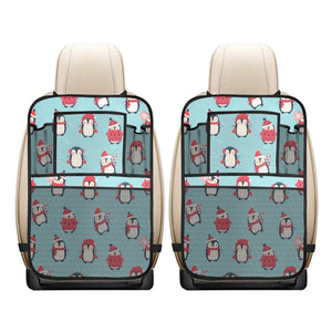 Cute penguin christmas design pattern Car Seat Back Organizer