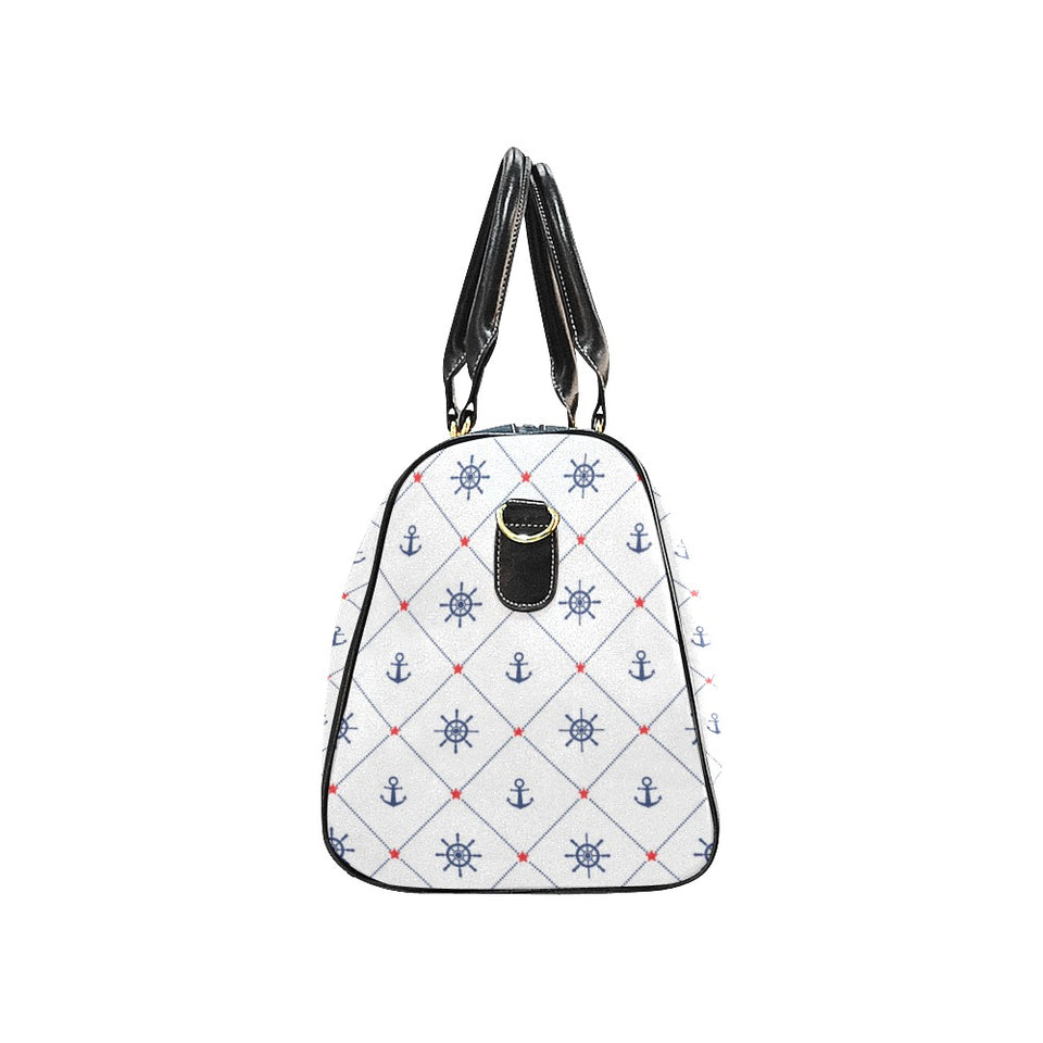 Anchor rudder nautical design pattern Travel Bag