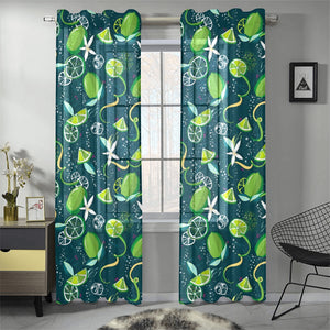 Lime ice flower pattern Gauze Curtain
