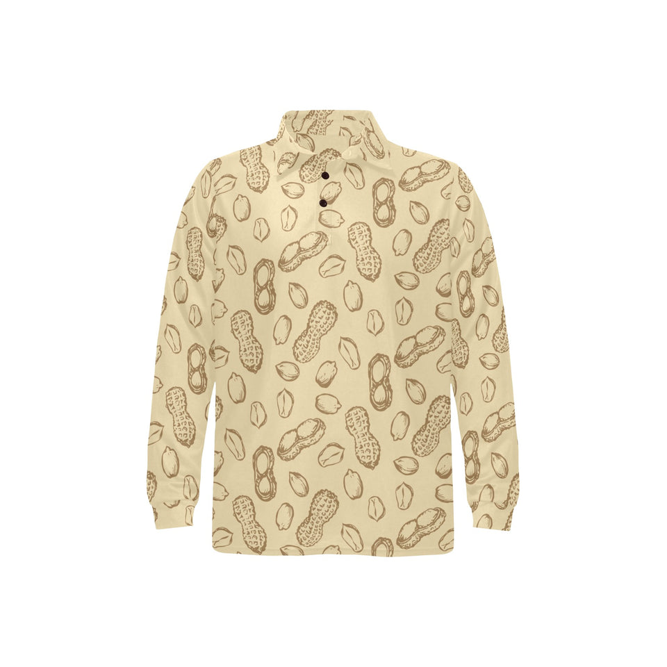 hand drawn peanuts pattern Men's Long Sleeve Polo Shirt